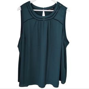 41 HAWTHORNE Sleeveless Blouse 3X Green Stitch Fix Plus Size